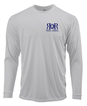 Load image into Gallery viewer, Reel Rebel Silver Long Sleeve 50+ UPF Performance Shirt with American Flag