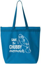 Load image into Gallery viewer, Save the Chubby Mermaids Beach Bag
