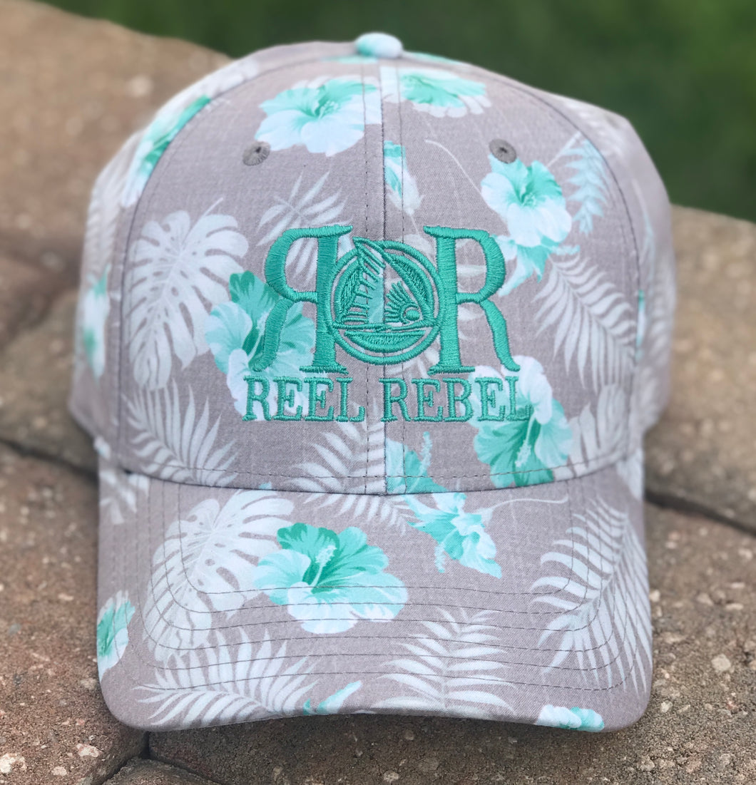 Reel Rebel Floral Curved Bill Hat